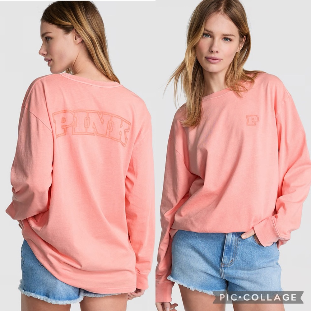 PINK Campus Cotton Long-Sleeve Tee